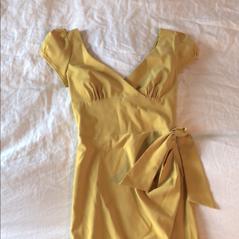 Yellow cap sleeve dress